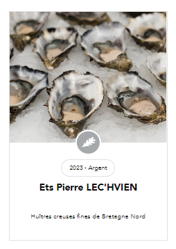 Médaille d'argent de Pierre Lec'hvien pour ses huîtres creuses fines de Bretagne nord concours général agricole 2023